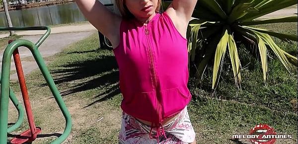 trendsHot blonde masturbates in park after getting all sweaty  FULL ON RED - MELODY ANTUNES